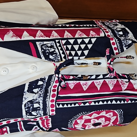 MIZ CALIFORNIA VINTAGE BLOUSE TOP SHIRT L LARGE SHOULDER PADS SHORT SLEEVE RETRO - Picture 3 of 11